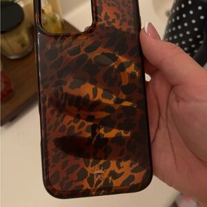 Tortoiseshell Leopard Print Phone Case - Brown/Black iphone 16 pro max case